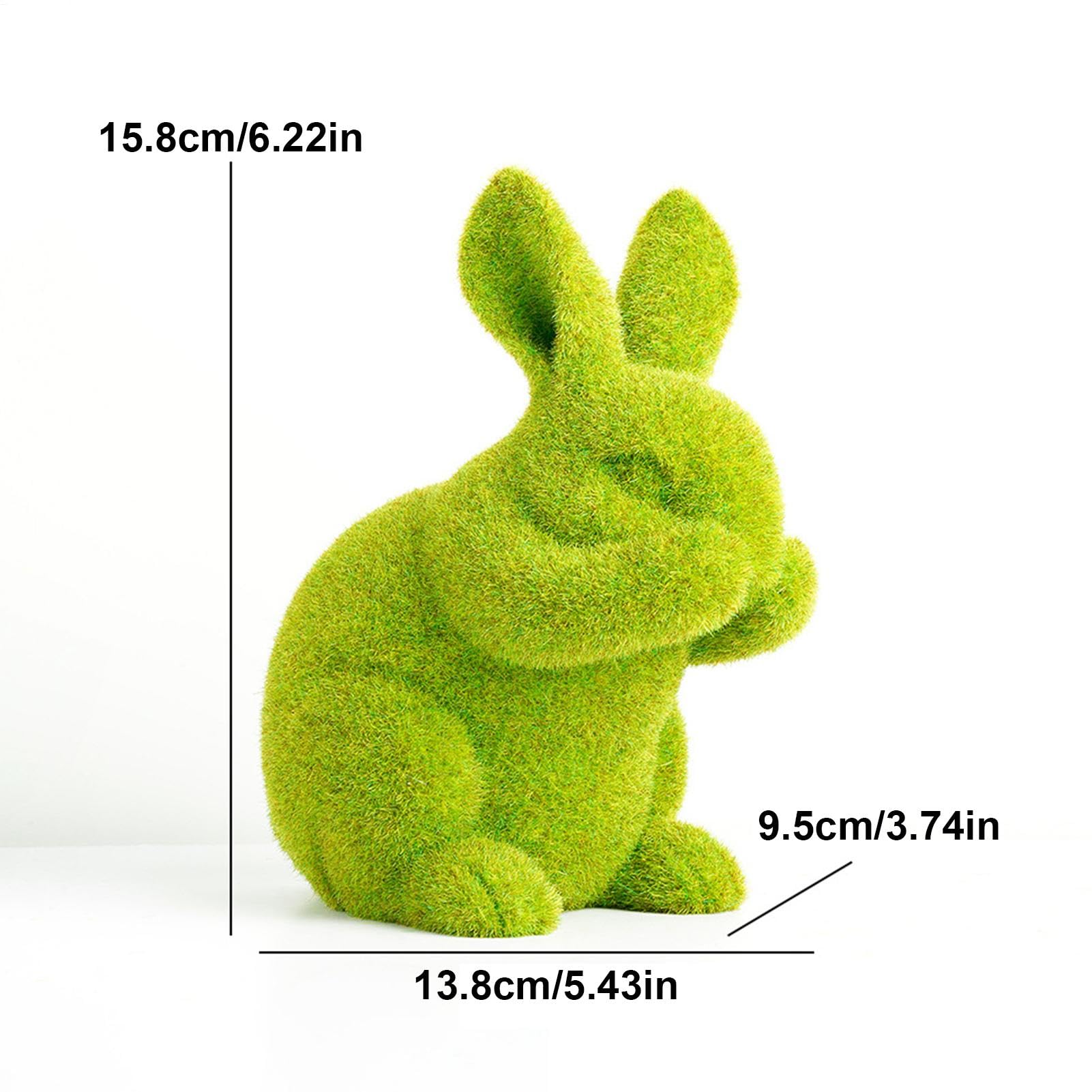 Amazon.co.jp: Moss Bunny - 装飾的なイースターグリーンウサギの置物